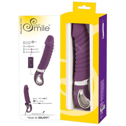 SMILE Soft - akkus, melegítős vibrátor lila