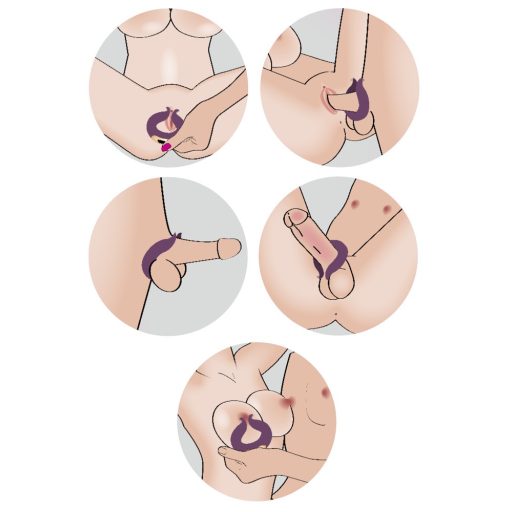 Couples Choice - akkus, kétmotoros péniszgyűrű lila