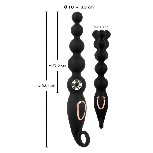 ANOS Anal Beads - anál gyöngysor vibrációval fekete