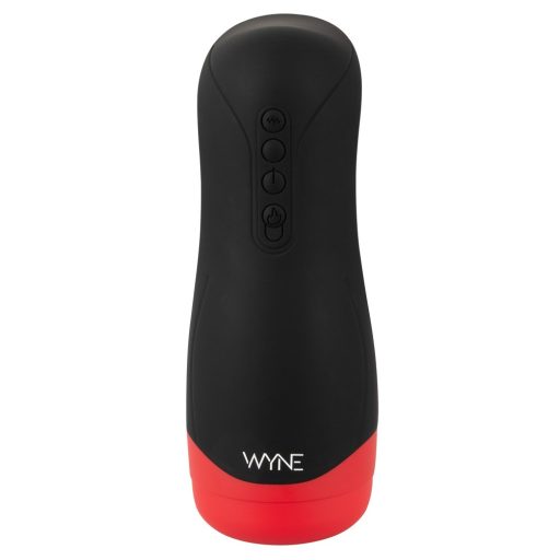 WYNE 01 - akkus, rezgő-szívó, melegítős maszturbátor fekete