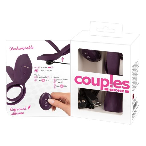 Couples Choice - akkus, rádiós péniszgyűrű lila