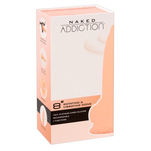Naked Addiction Rotating 8 - akkus, forgó vibrátor 20cm - natúr