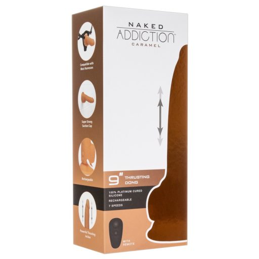 Naked Addiction Thrusting 9 - rádiós, lökő vibrátor - sötét 23cm
