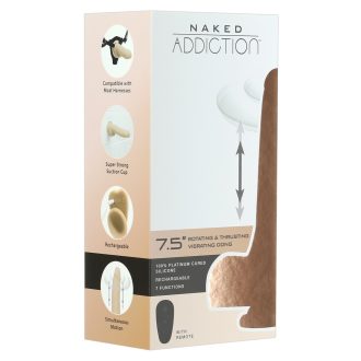 Naked Addiction Thrusting 7,5 - akkus, lökő vibrátor 19cm - natúr