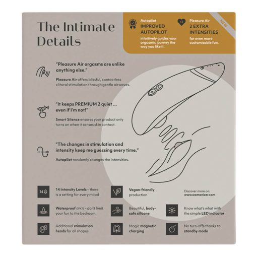 Womanizer Premium 2 - akkus, léghullámos csiklóizgató fehér