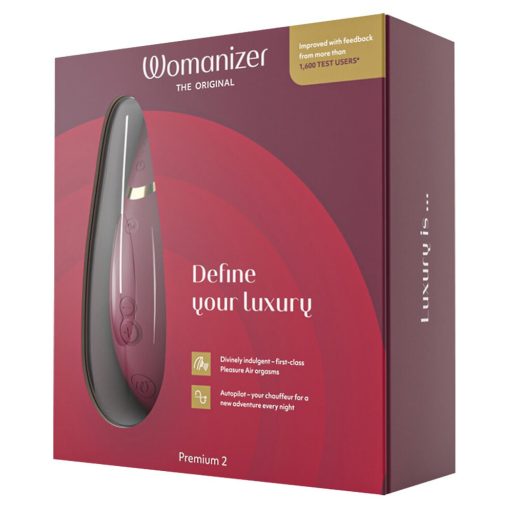 Womanizer Premium 2 - akkus, léghullámos csiklóizgató piros