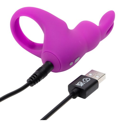 Happyrabbit Cock Kit - vibrációs péniszgyűrű tárolótáskával lila
