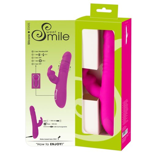 SMILE Rabbit - akkus, csiklókaros lökő-forgó vibrátor pink