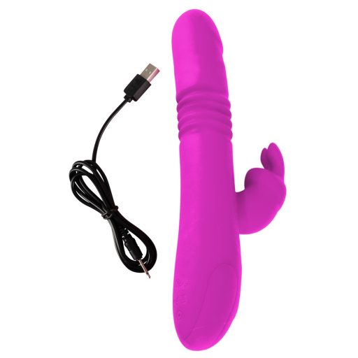 SMILE Rabbit - akkus, csiklókaros lökő-forgó vibrátor pink