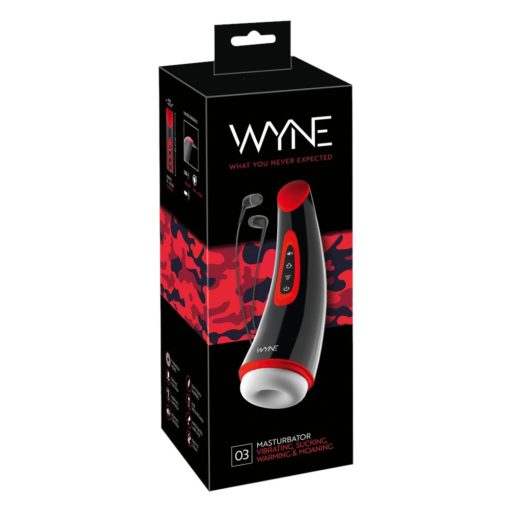 WYNE 03 - akkus, rezgő-szívó maszturbátor fekete