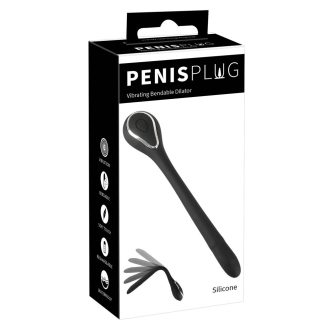 Penis Plug Dilator - akkus húgycsővibrátor 0,6-1,1cm - fekete