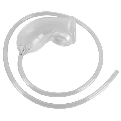 You2Toys Piss Play Sleeve - péniszfeltét kivezető csővel áttetsző