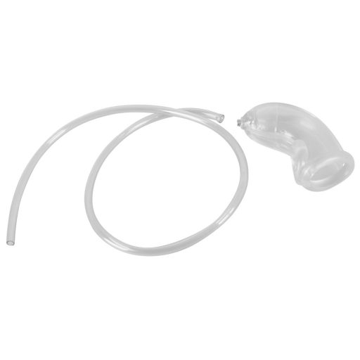 You2Toys Piss Play Sleeve - péniszfeltét kivezető csővel áttetsző