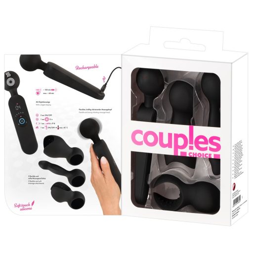 Couples Choice - akkus, melegítős masszírozó vibrátor fekete