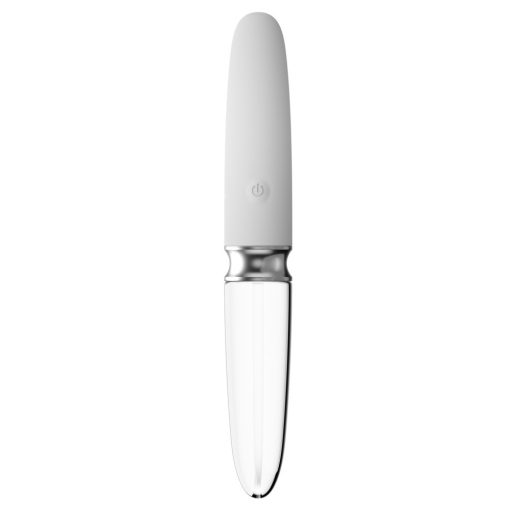 Liaison Straight - akkus, LED vibrátor áttetsző-fehér