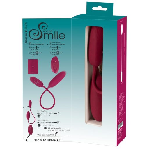 Smile Love Egg Duo - akkus, rádiós, vízálló vibrációs tojás lila