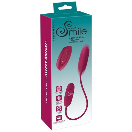 Smile Love Egg Duo - akkus, rádiós, vízálló vibrációs tojás lila