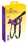 SMILE - felcsatolható dupla dildó alsóval lila-fekete SMILE - felcsatolható dupla dildó alsóval lila-fekete