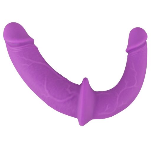 SMILE - felcsatolható dupla dildó alsóval lila-fekete