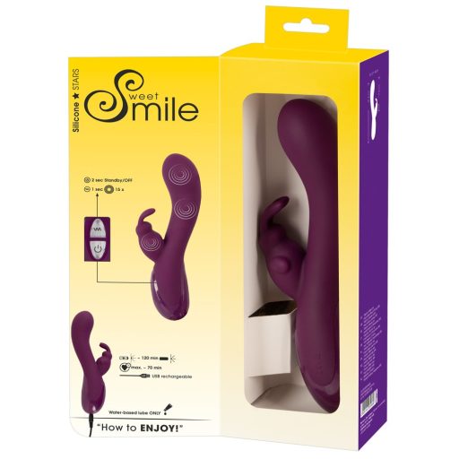 SMILE - akkus 3 motoros, csiklókaros vibrátor lila