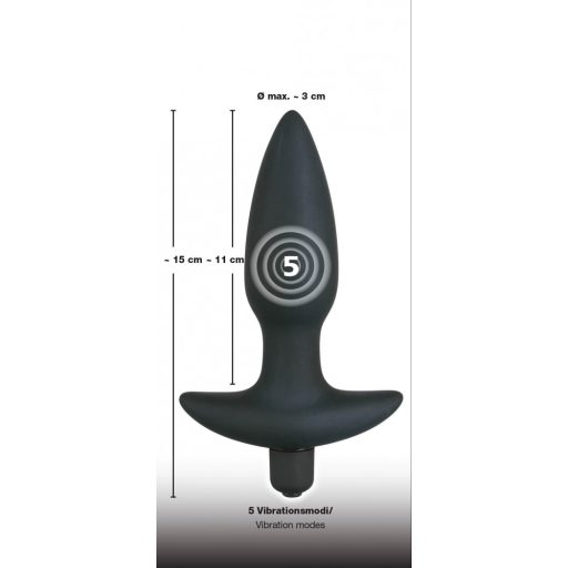 Black Velvets anál plug vibrátor - közepes