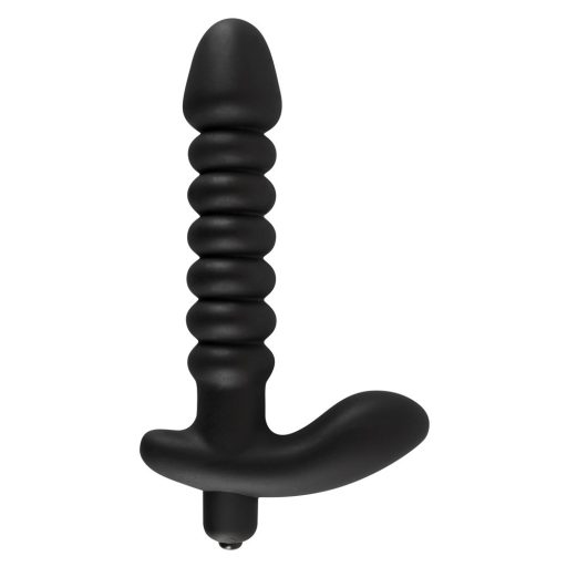Black Velvet redős vibrátor - közepes fekete