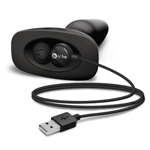 b-Vibe - forgó gyöngyös, akkus anál vibrátor fekete
