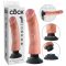 King Cock 9 hajlítható, tapadótalpas vibrátor 23 cm - natúr