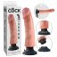 King Cock 9 hajlítható, tapadótalpas vibrátor 23 cm - natúr