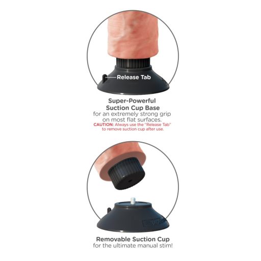 King Cock 7 hajlítható, herés, tapadótalpas vibrátor 18 cm - natúr