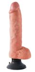   King Cock 10 hajlítható, herés, tapadótalpas vibrátor (25 cm) - natúr