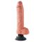 King Cock 10 hajlítható, tapadótalpas vibrátor 25 cm - natúr