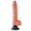 King Cock 10 hajlítható, tapadótalpas vibrátor 25 cm - natúr