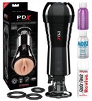   PDX Cock Compressor - szívó, vibráló punci maszturbátor (fekete)