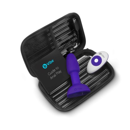 b-Vibe Rimming - forgó gyöngyös anál vibrátor lila