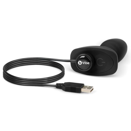 b-Vibe Rimming - forgó gyöngyös anál vibrátor fekete