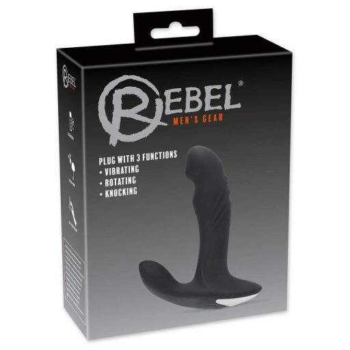 Rebel - akkus, forgó gyöngyös prosztata masszírozó vibrátor fekete