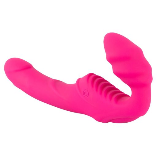 Double2Teaser - tartópánt nélküli felcsatolható vibrátor pink