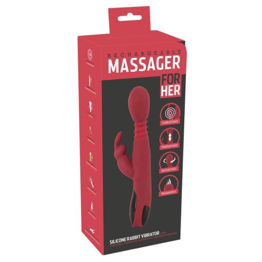 You2Toys Massager - lökő-forgó, melegítős G-pont vibrátor piros