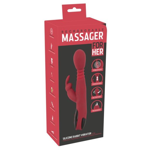 You2Toys Massager - lökő-forgó, melegítős G-pont vibrátor piros