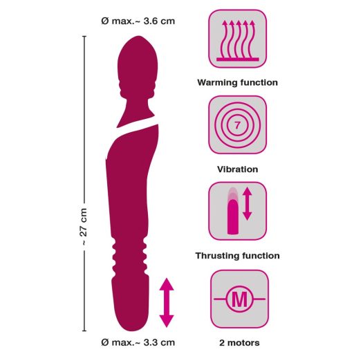 Javida Thrusting - 3in1 masszírozó vibrátor piros