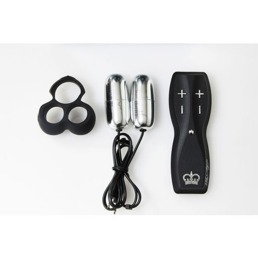 HOT Octopuss JETT - kétmotoros makk vibrátor fekete-ezüst