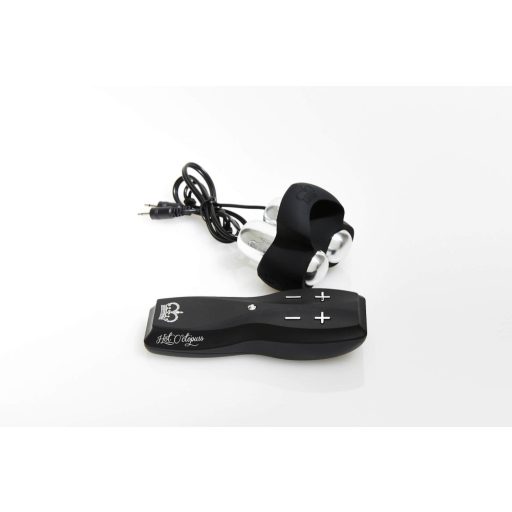 HOT Octopuss JETT - kétmotoros makk vibrátor fekete-ezüst