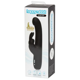 Happyrabbit G-Spot Slim - vízálló, csiklókaros vibrátor fekete