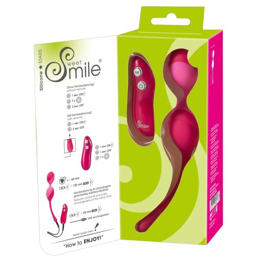 SMILE Love Balls - 82g -os, akkus, rádiós vibrációs tojás pink