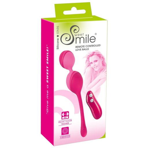 SMILE Love Balls - 82g -os, akkus, rádiós vibrációs tojás pink