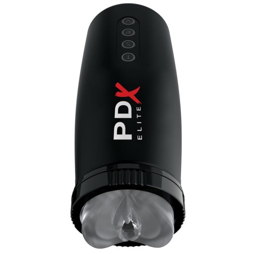 PDX Elite Moto Bator 2 - szívó, fel-le mozgó, rezgő műpunci fekete