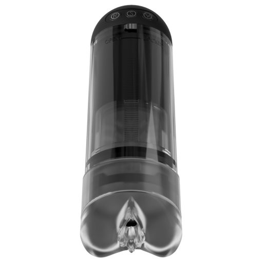 PDX Elite Extender Pro - akkus szívó-rezgő műpunci fekete