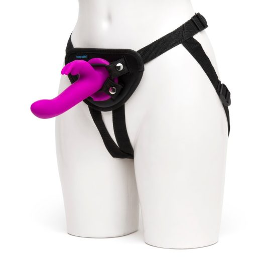 Happyrabbit Strap-On - nyuszis felcsatolható vibrátor lila