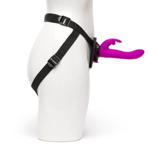 Happyrabbit Strap-On - nyuszis felcsatolható vibrátor lila